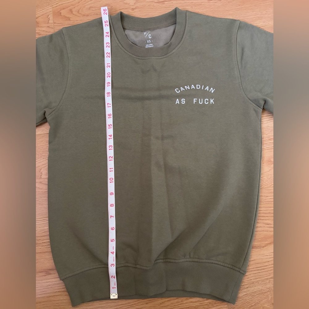 NWT Peace Collective Unisex Olive Canadian Crewneck Sweater - Picture 5 of 8